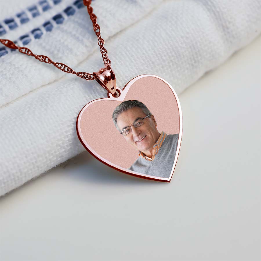 Memorial Heart with Border Photo Pendant Picture Charm