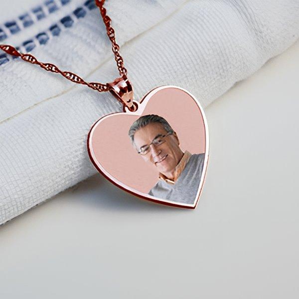 Memorial Heart with Border Photo Pendant Picture Charm