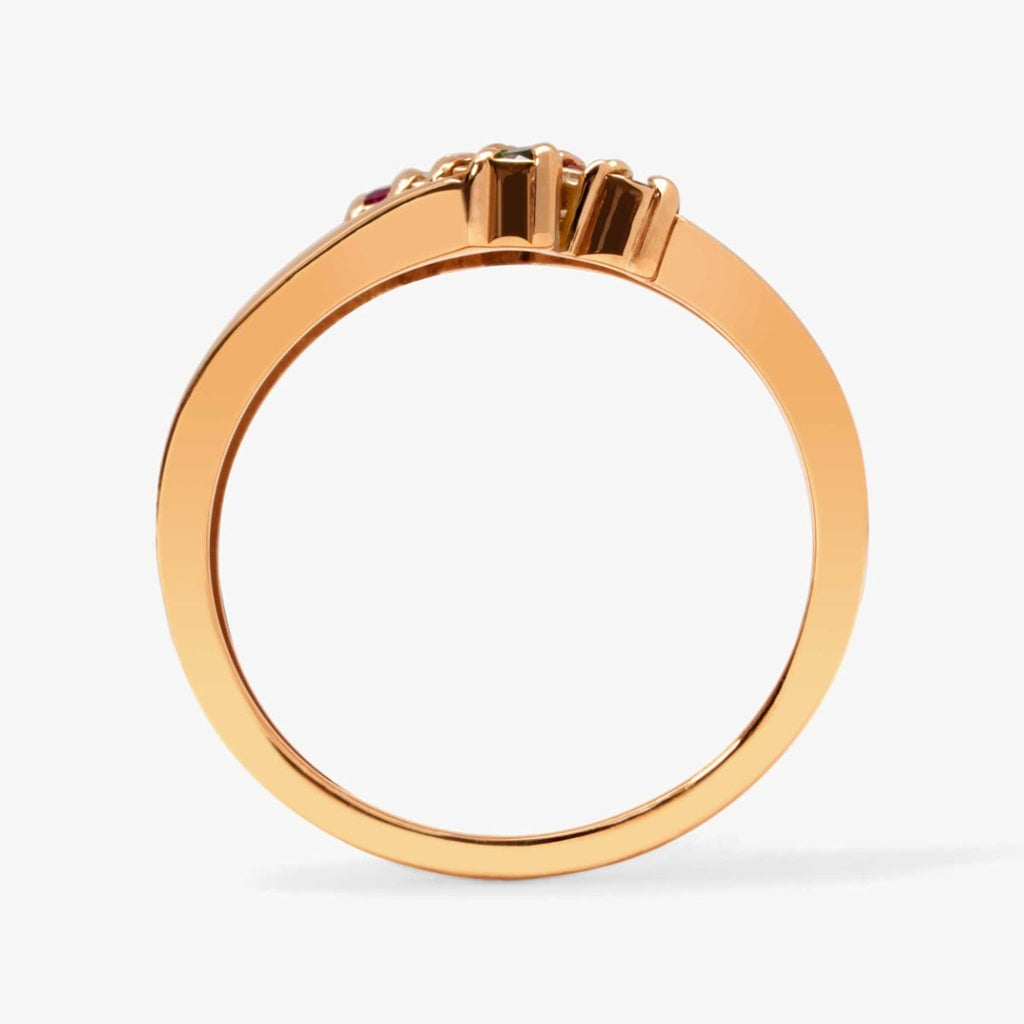 8 Birthstone Wave Ring