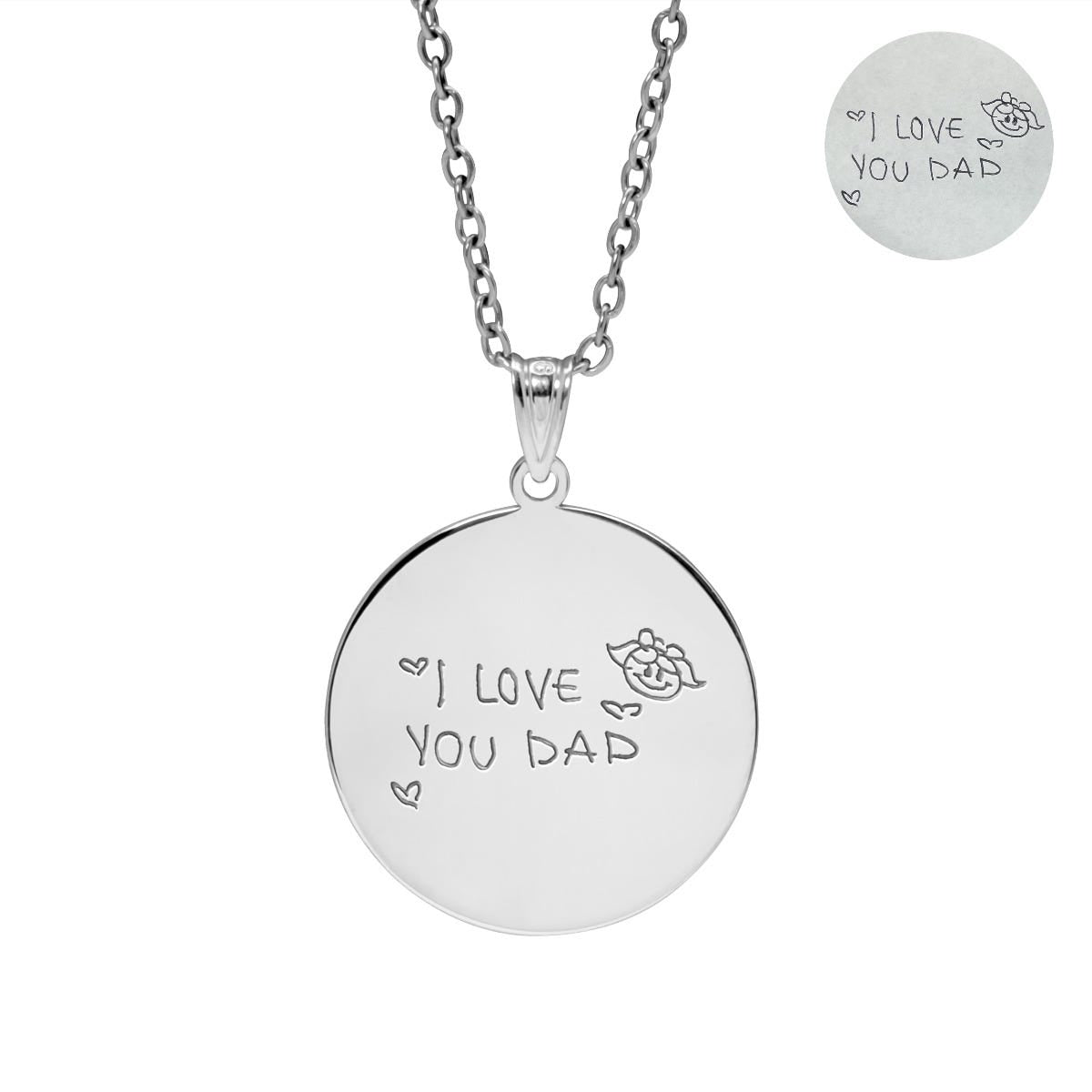 Personalized Handwriting Round Pendant