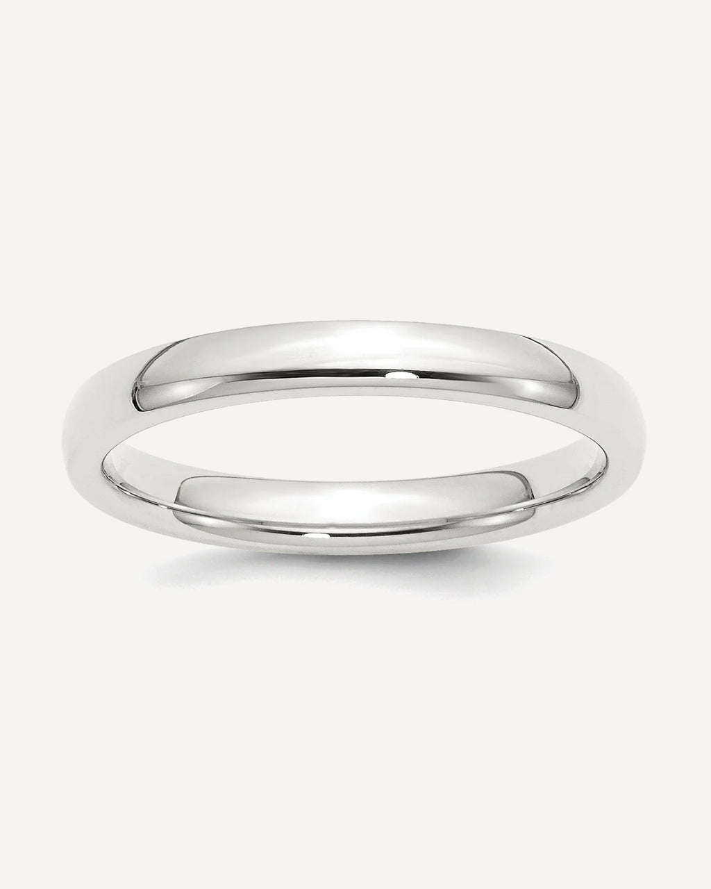 Sterling Silver 3mm Comfort-Fit Wedding Band