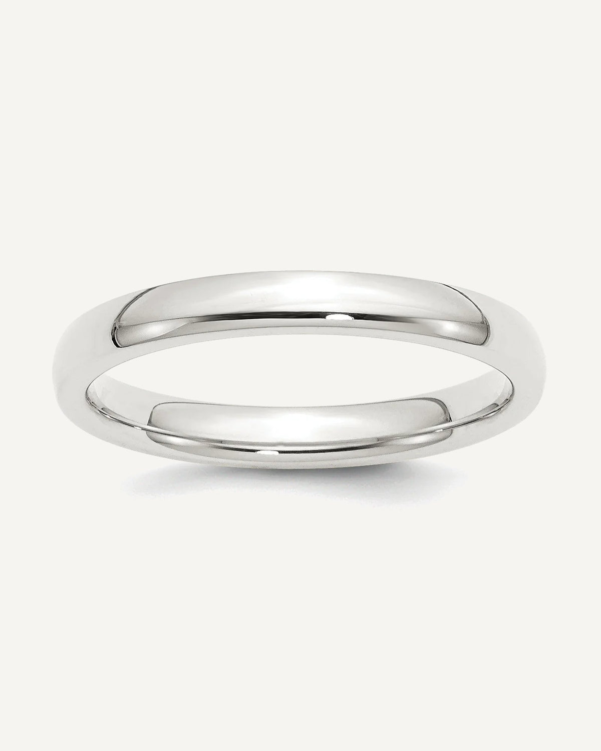 Sterling Silver 3mm Comfort-Fit Wedding Band