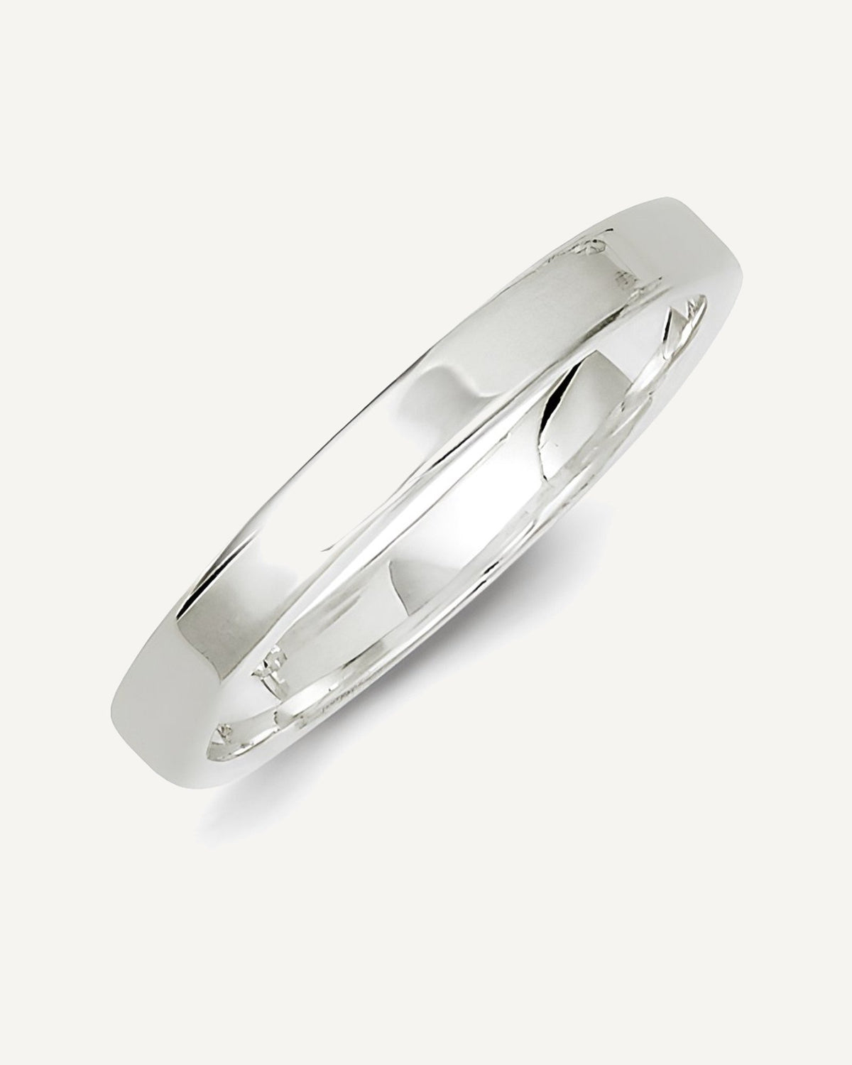 Sterling Silver 3mm Flat Comfort-Fit Wedding Band