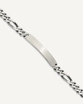 Custom Engraved Sterling Silver Women's Figaro Link ID Bracelet