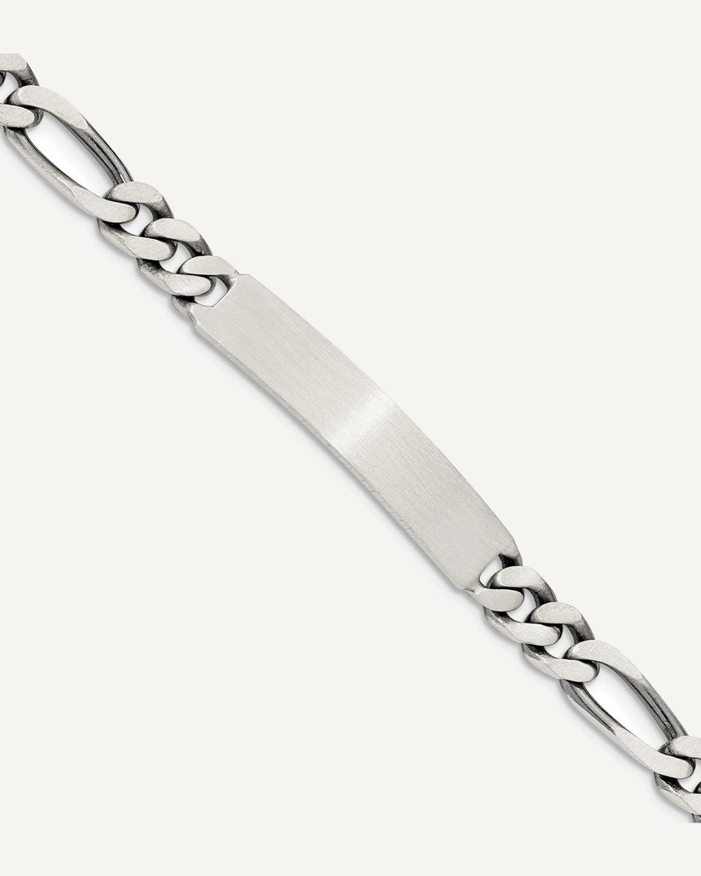 Custom Engraved Sterling Silver Men's Figaro Link ID Bracelet