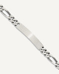 Custom Engraved Sterling Silver Men's Figaro Link ID Bracelet