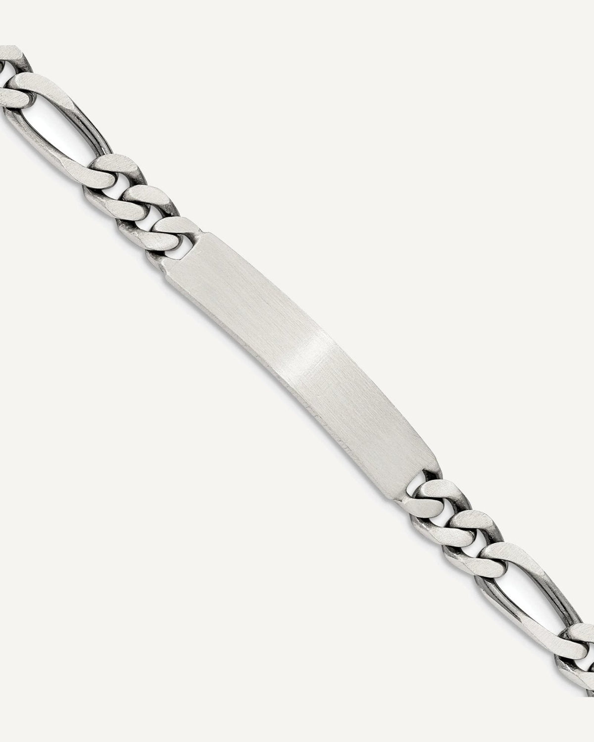 Custom Engraved Sterling Silver Men's Figaro Link ID Bracelet