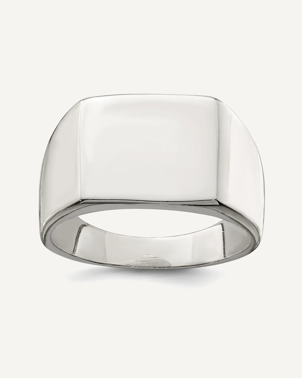 Sterling Silver Men's Square Solid Back Signet Ring