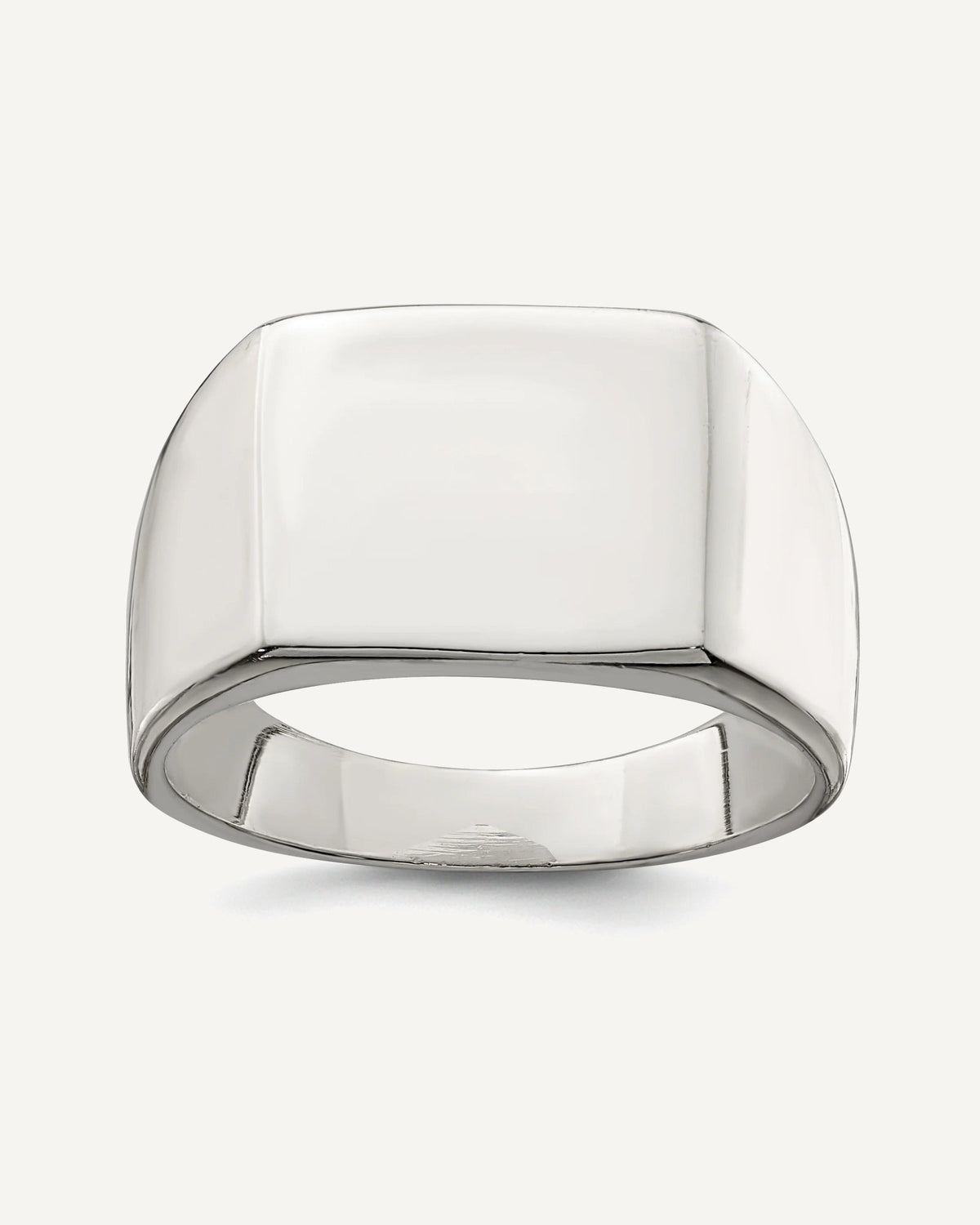 Sterling Silver Men's Square Solid Back Signet Ring