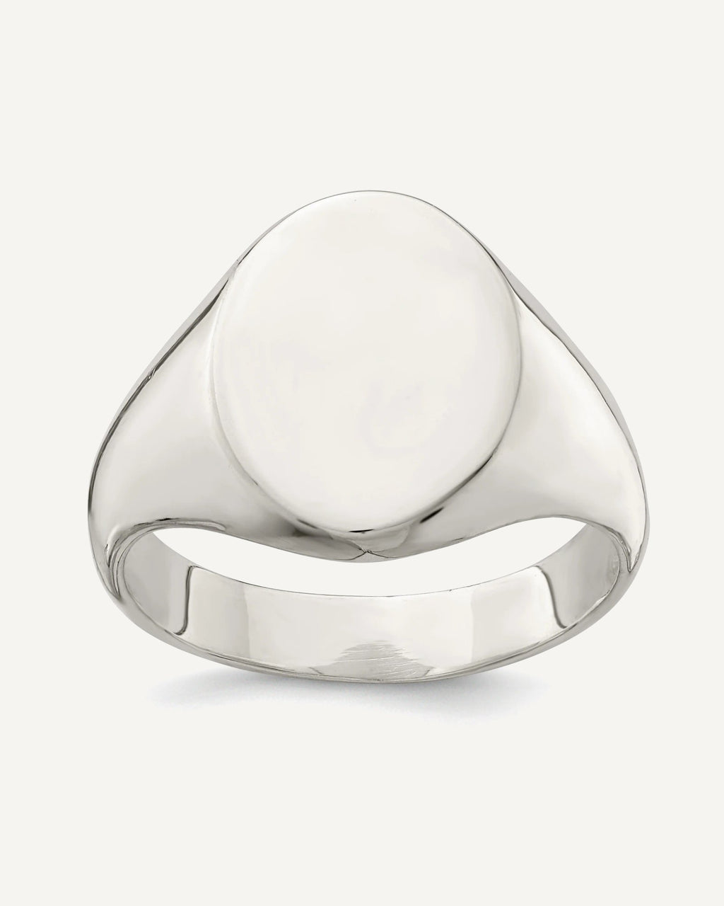 Sterling Silver Men's Oval Solid Back Signet Ring