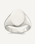 Sterling Silver Men's Oval Solid Back Signet Ring