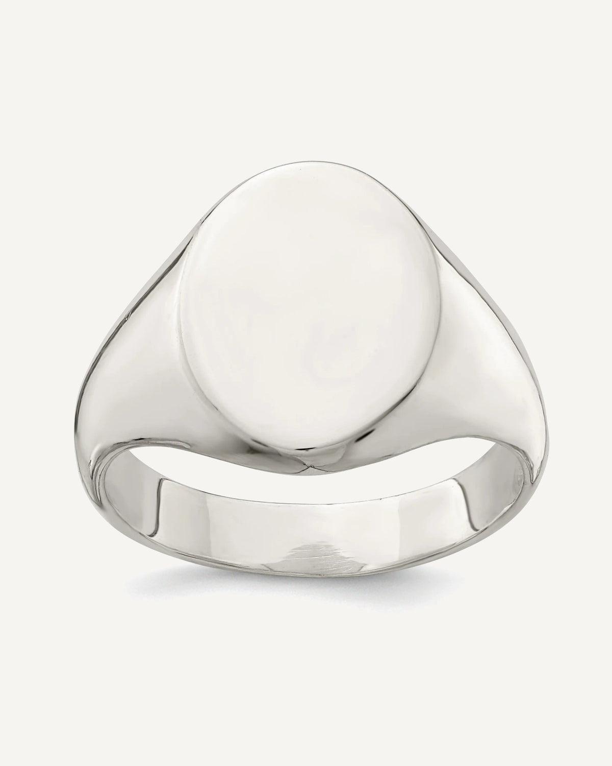 Sterling Silver Men's Oval Solid Back Signet Ring