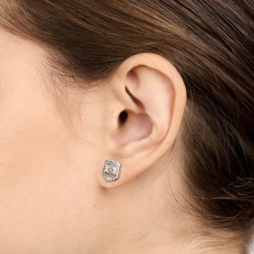 Personalized Police Badge Earrings with Your Number & Department