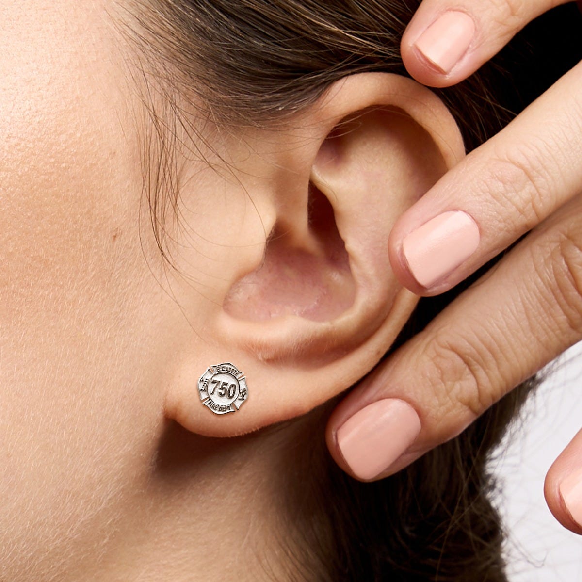 Personalized Fire Badge Earrings with Your Number & Department