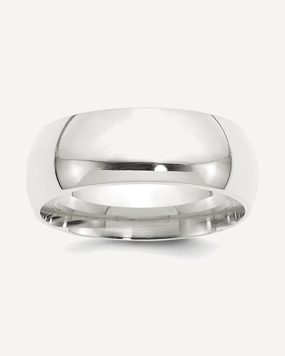 Sterling Silver 8mm Comfort-Fit Wedding Band