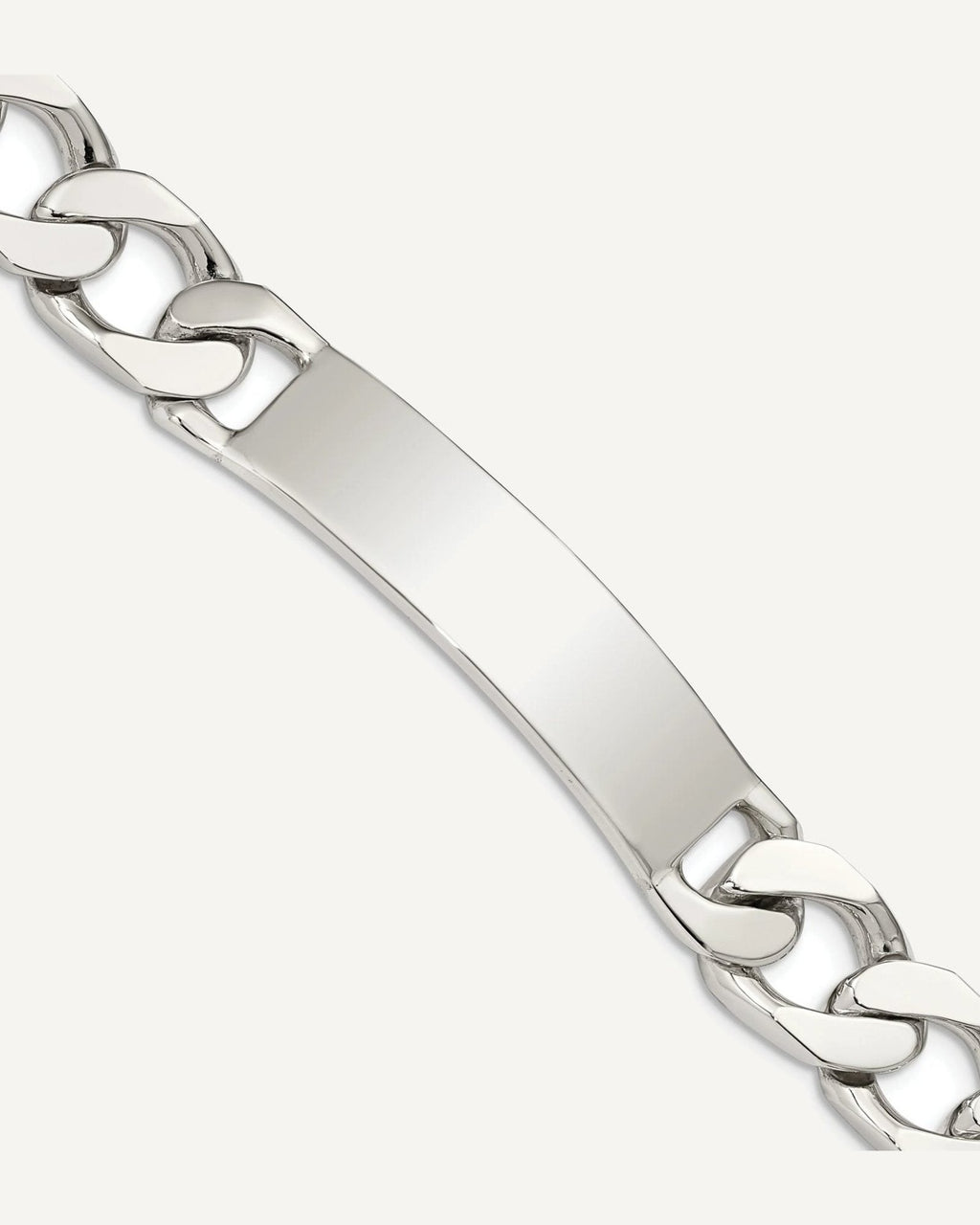 Custom Engraved Sterling Silver Men's Curb Link ID Bracelet