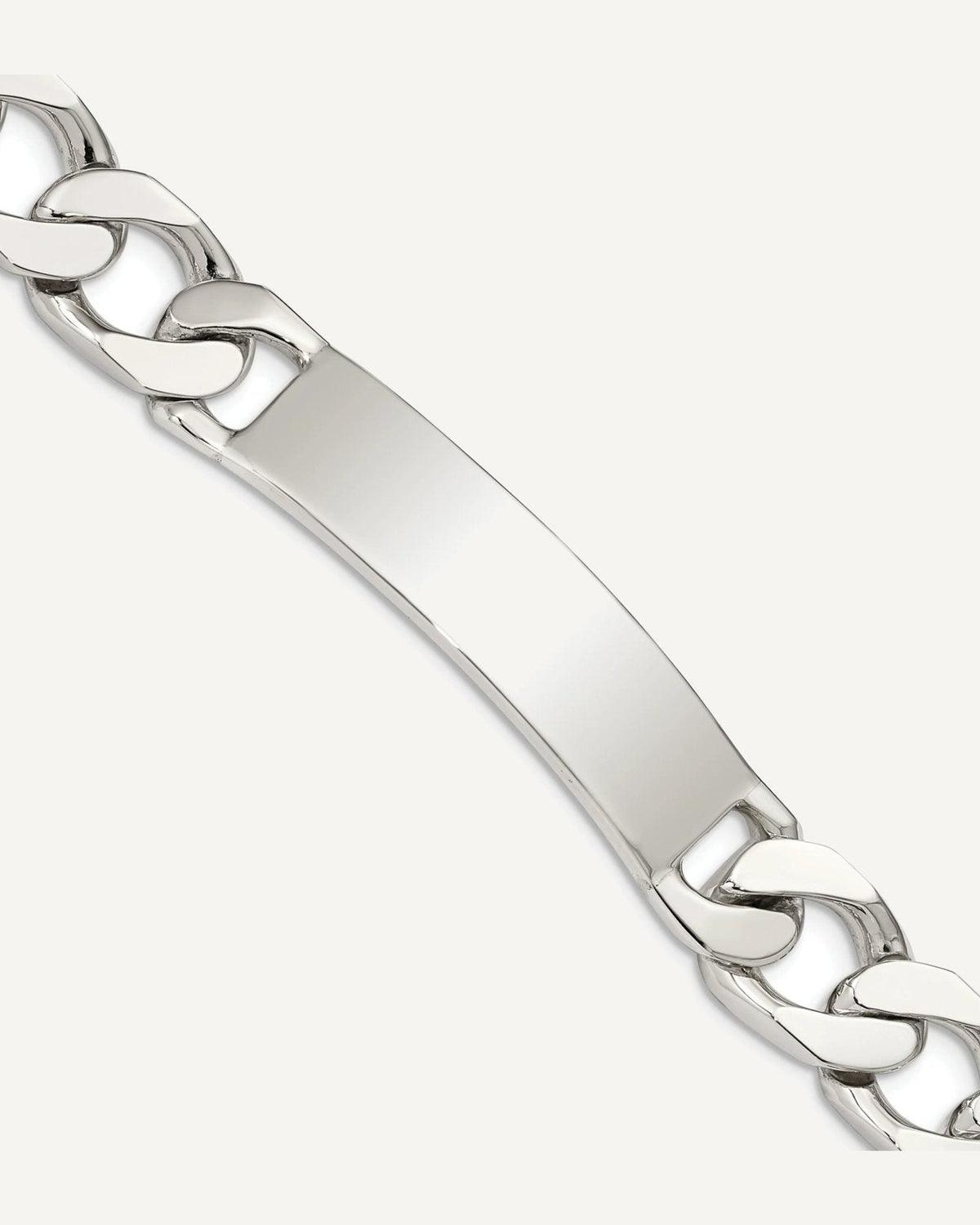 Custom Engraved Sterling Silver Men's Curb Link ID Bracelet