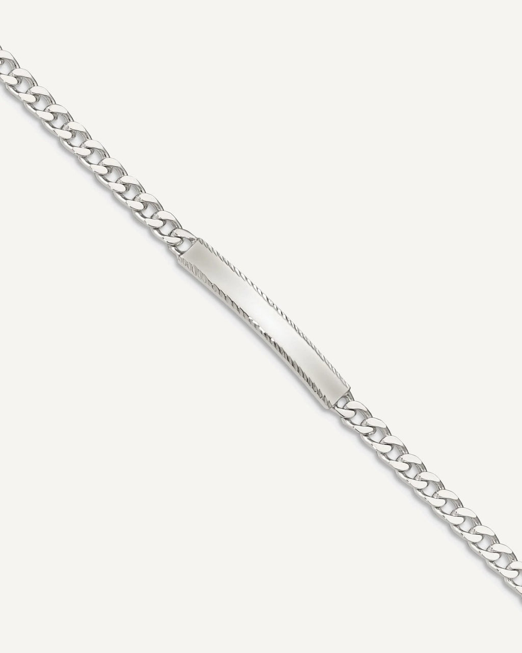 Custom Engraved Sterling Silver Diamond Cut Antiqued Curb Link ID Bracelet