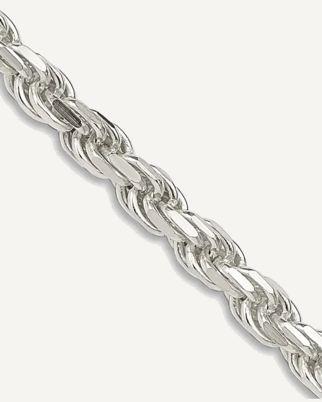 Sterling Silver Diamond Cut Rope Chain 3.50 MM Thick