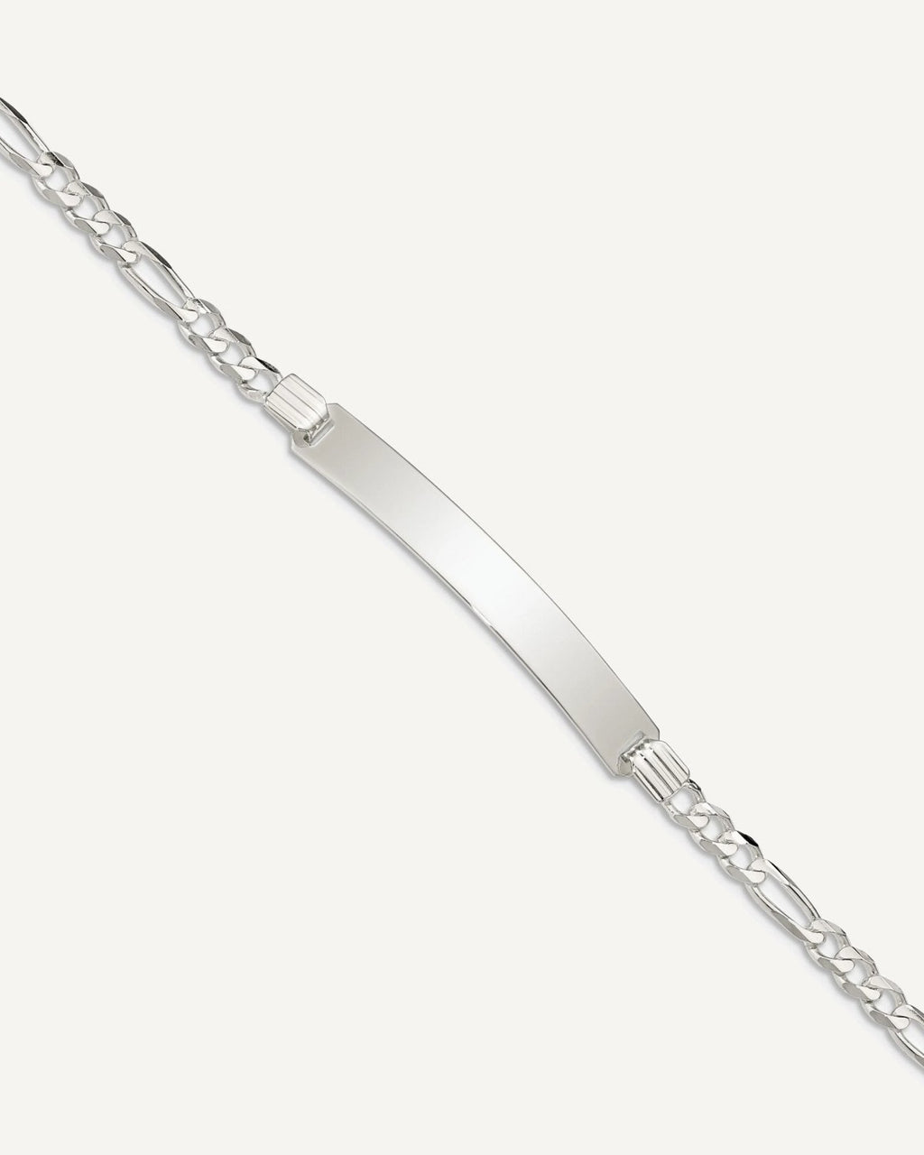 Custom Engraved Sterling Silver Women's Figaro Link ID Bracelet