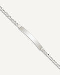 Custom Engraved Sterling Silver Women's Figaro Link ID Bracelet