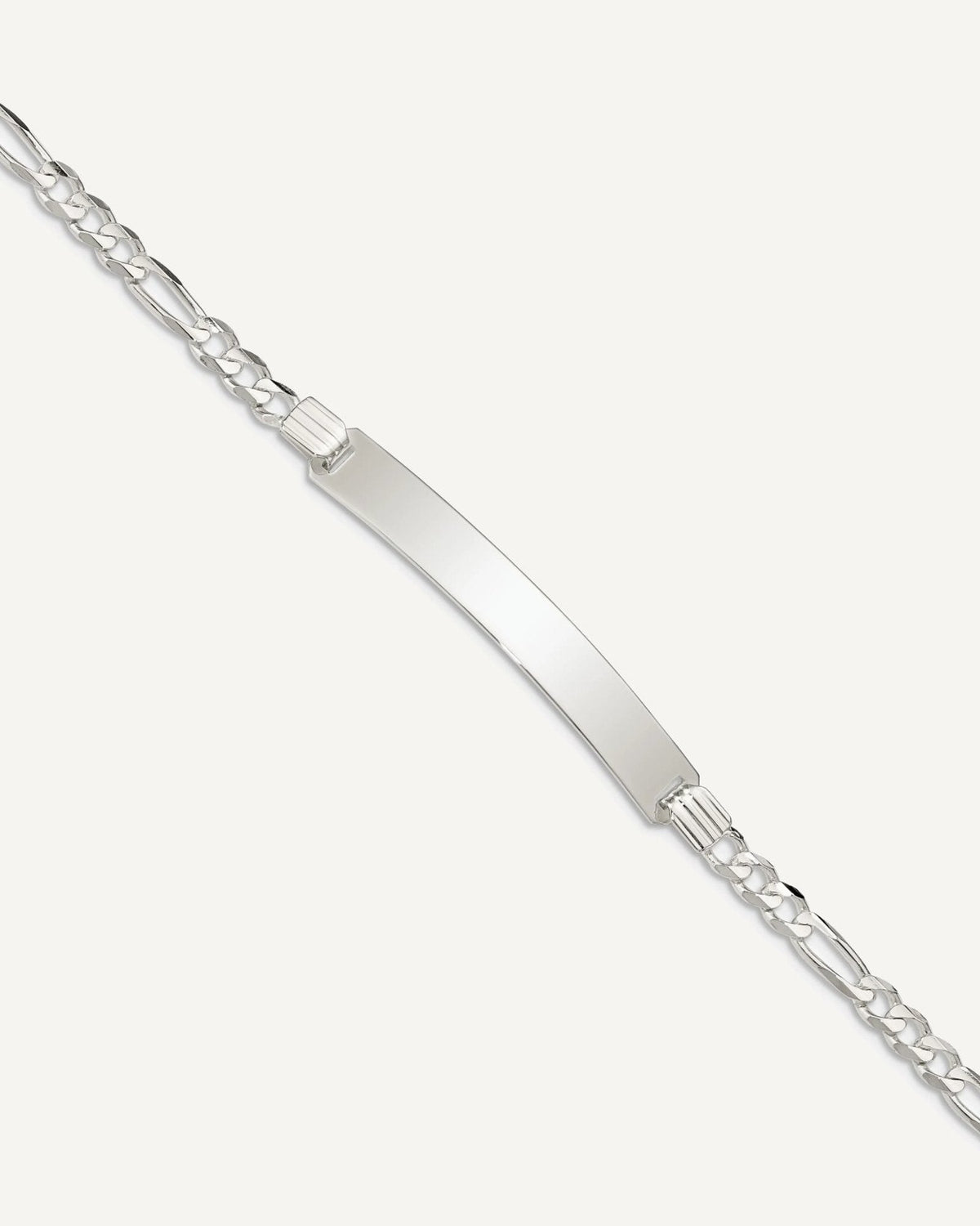 Custom Engraved Sterling Silver Women's Figaro Link ID Bracelet