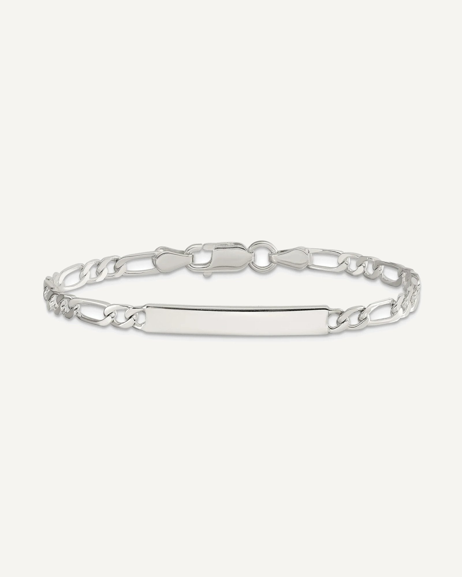 Custom Engraved Sterling Silver Women's Figaro Link ID Bracelet