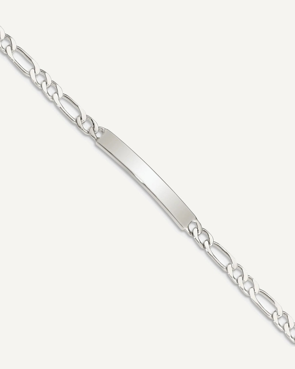 Custom Engraved Sterling Silver Women's Figaro Link ID Bracelet