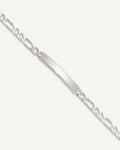Custom Engraved Sterling Silver Women's Figaro Link ID Bracelet