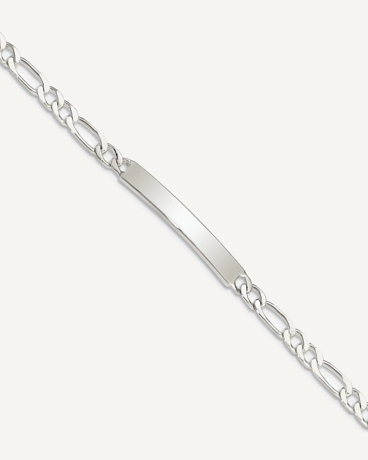 Custom Engraved Sterling Silver Women's Figaro Link ID Bracelet