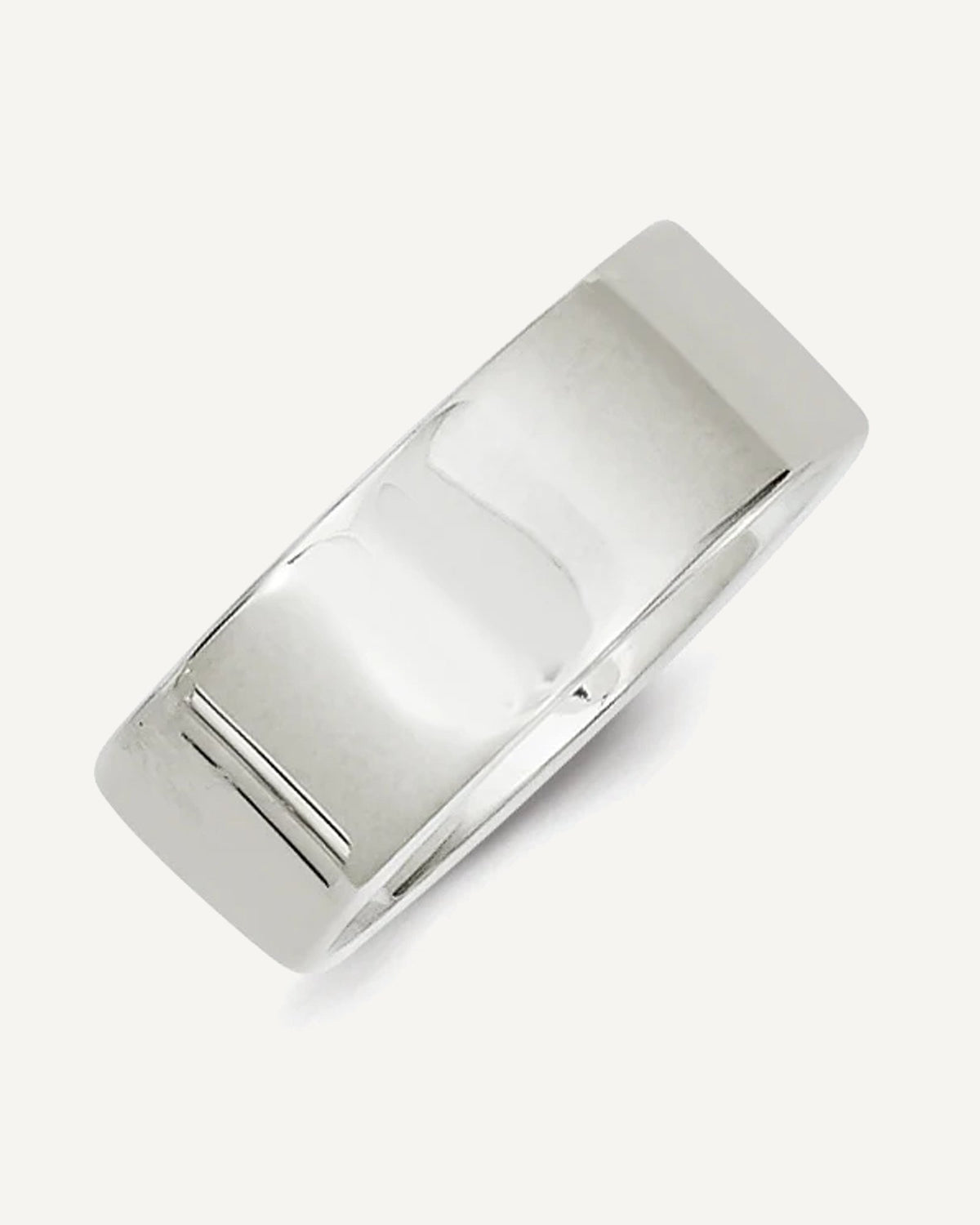 Sterling Silver 8mm Flat Comfort-Fit Wedding Band