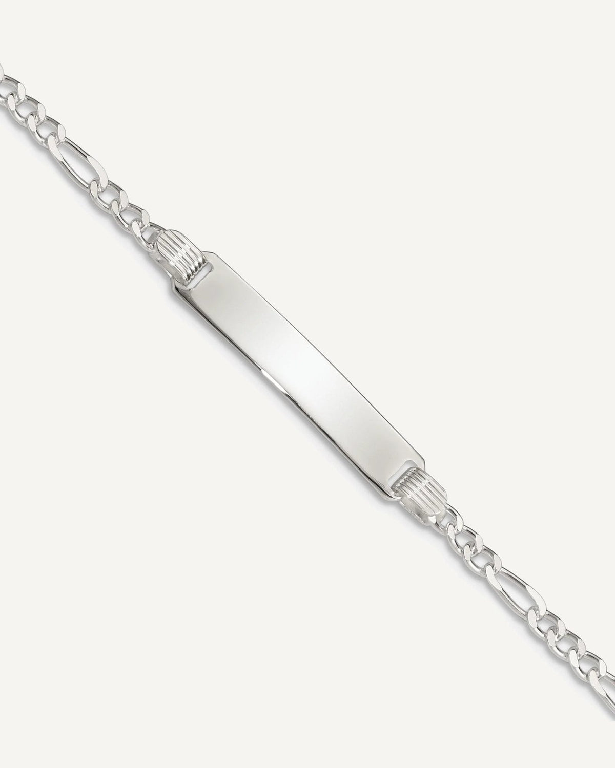 Custom Engraved Sterling Silver Figaro Link ID Bracelet