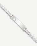 Custom Engraved Sterling Silver Children's Heart Cutout ID Bracelet