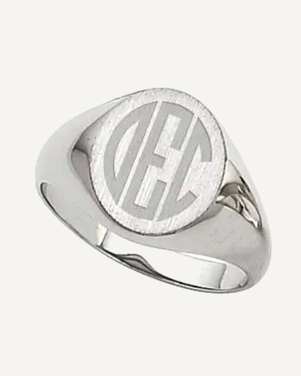 14K Gold Men's Round Hollow Signet Ring