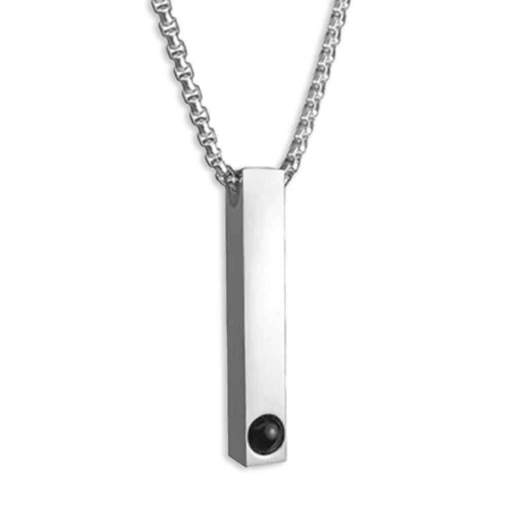 Photo Projection Tall Tag Necklace & Chain