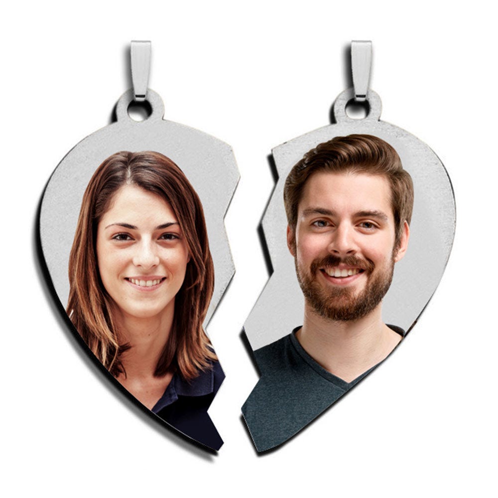 Double Heart Pendant Split in Two