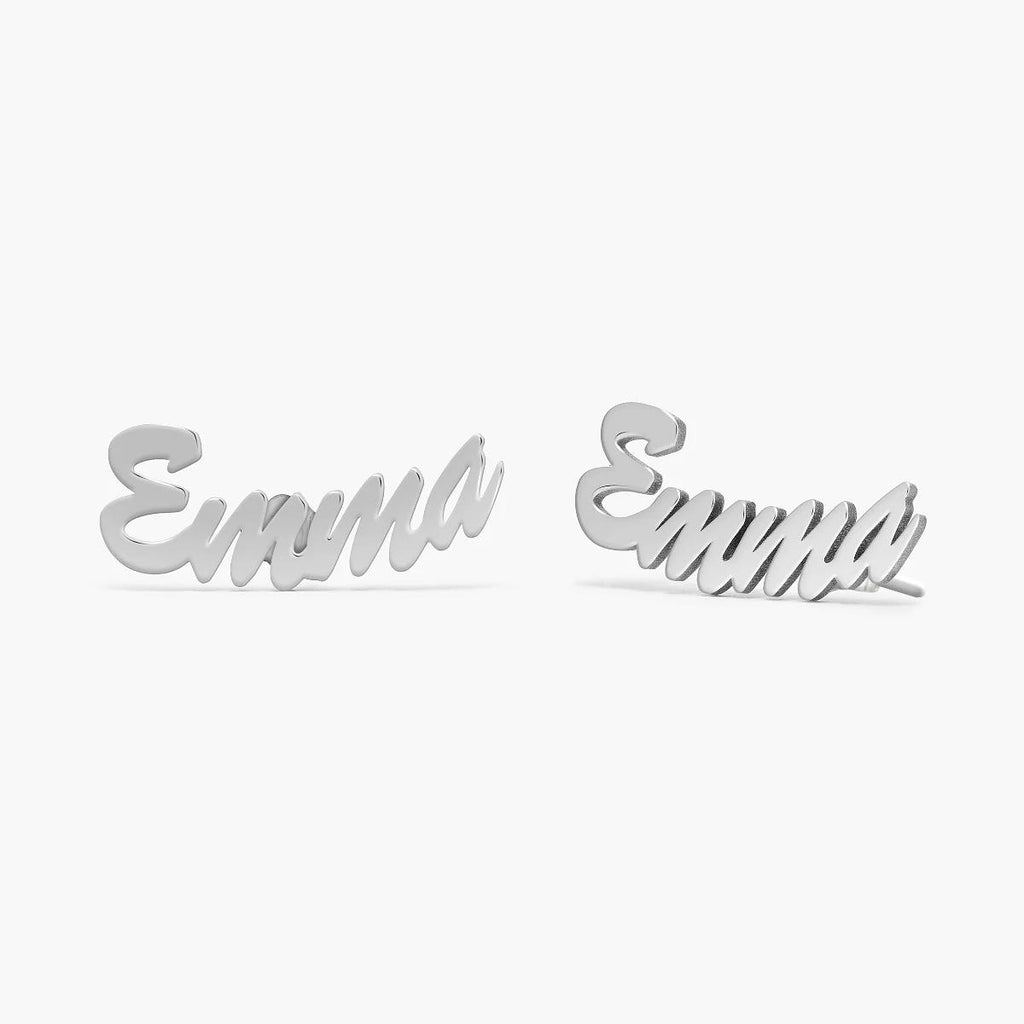 Pair Of Script Name Earrings