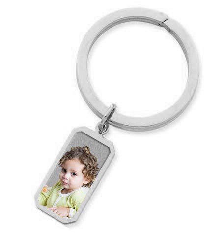 Photo Engraved Rectangle Key Chain