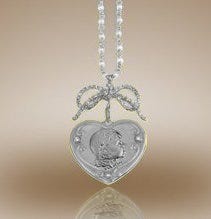 Heart Shaped Framed Pendant w/ Diamonds