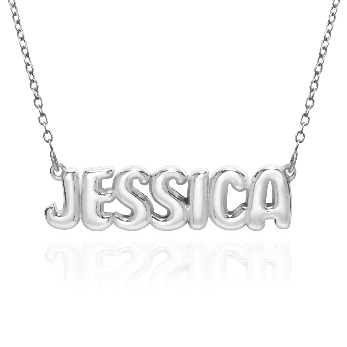 Bubble Name Necklace with Chain
