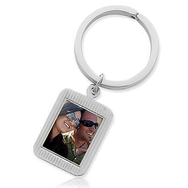 Photo Engraved Rectangle Keychain