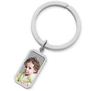 Photo Engraved Rectangle Key Chain