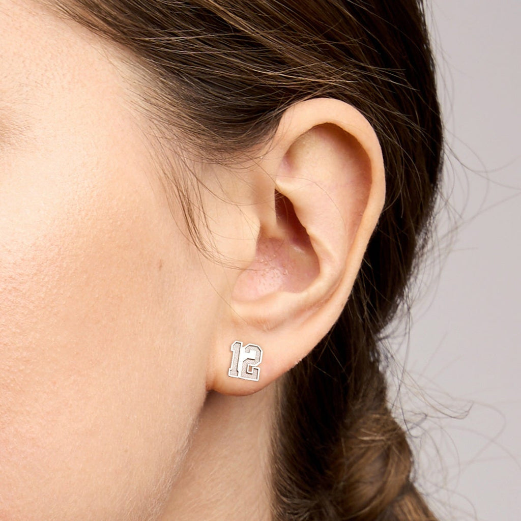 Pair Of Sports Number Stud Earrings
