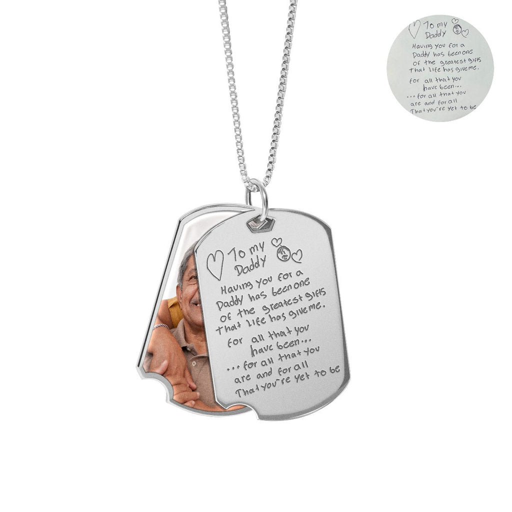 Personalized Handwriting Swivel Dog Tag Pendant
