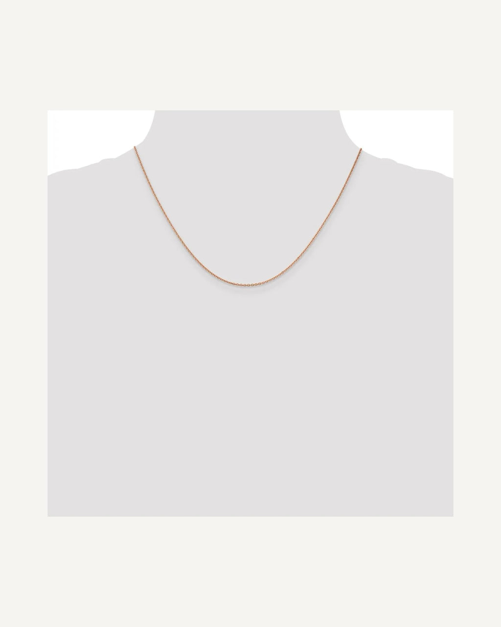 Former on-model view — Solid 14k Rose Gold 1.4mm Cable Chain