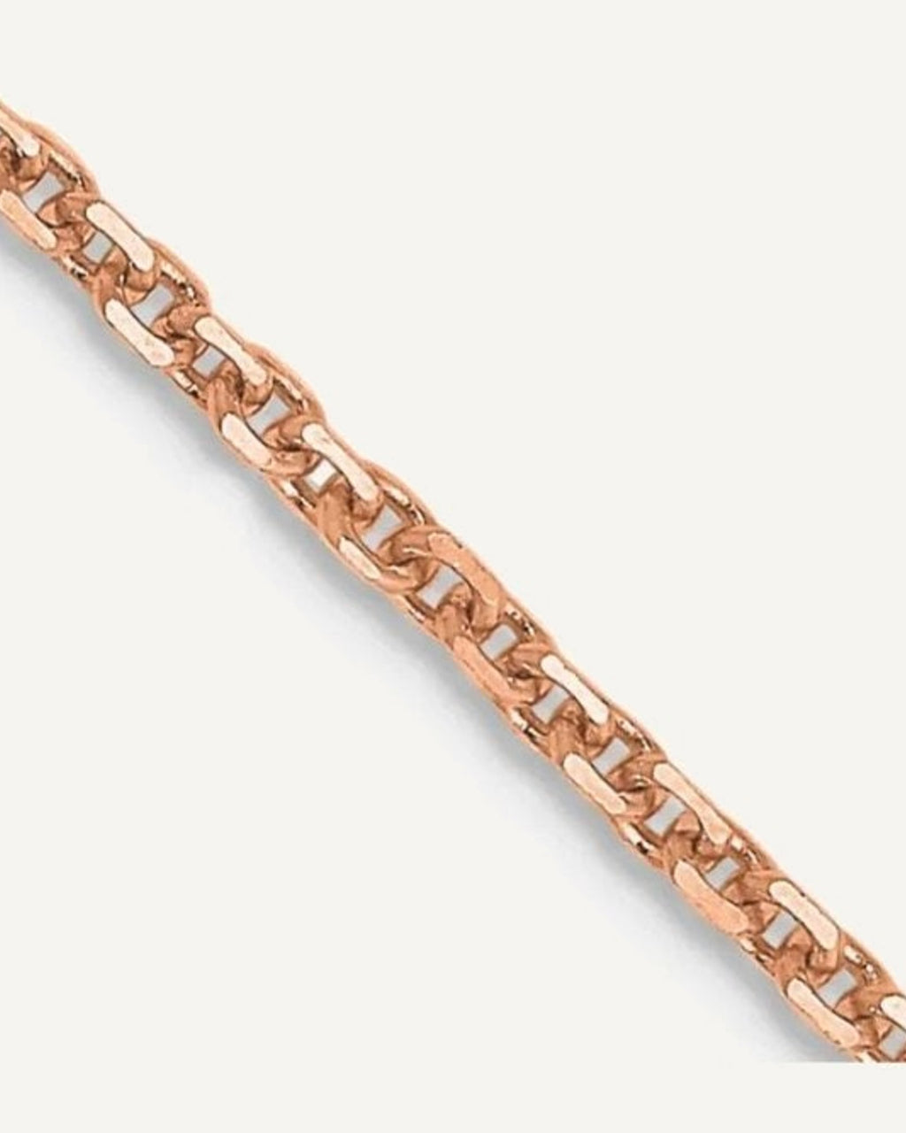 Solid 14k Rose Gold 1.4mm Cable Chain