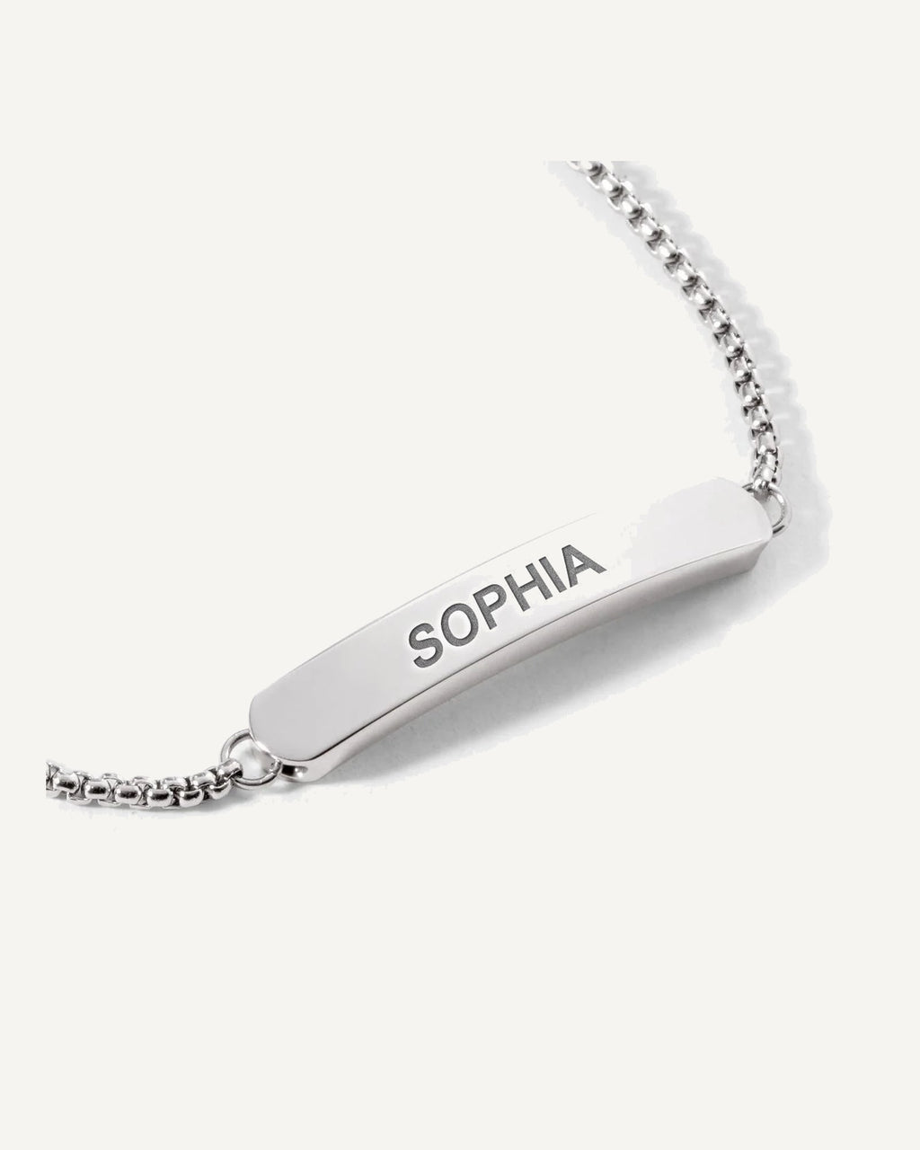 Custom Engraved Sterling Silver Curb Link ID Bracelet