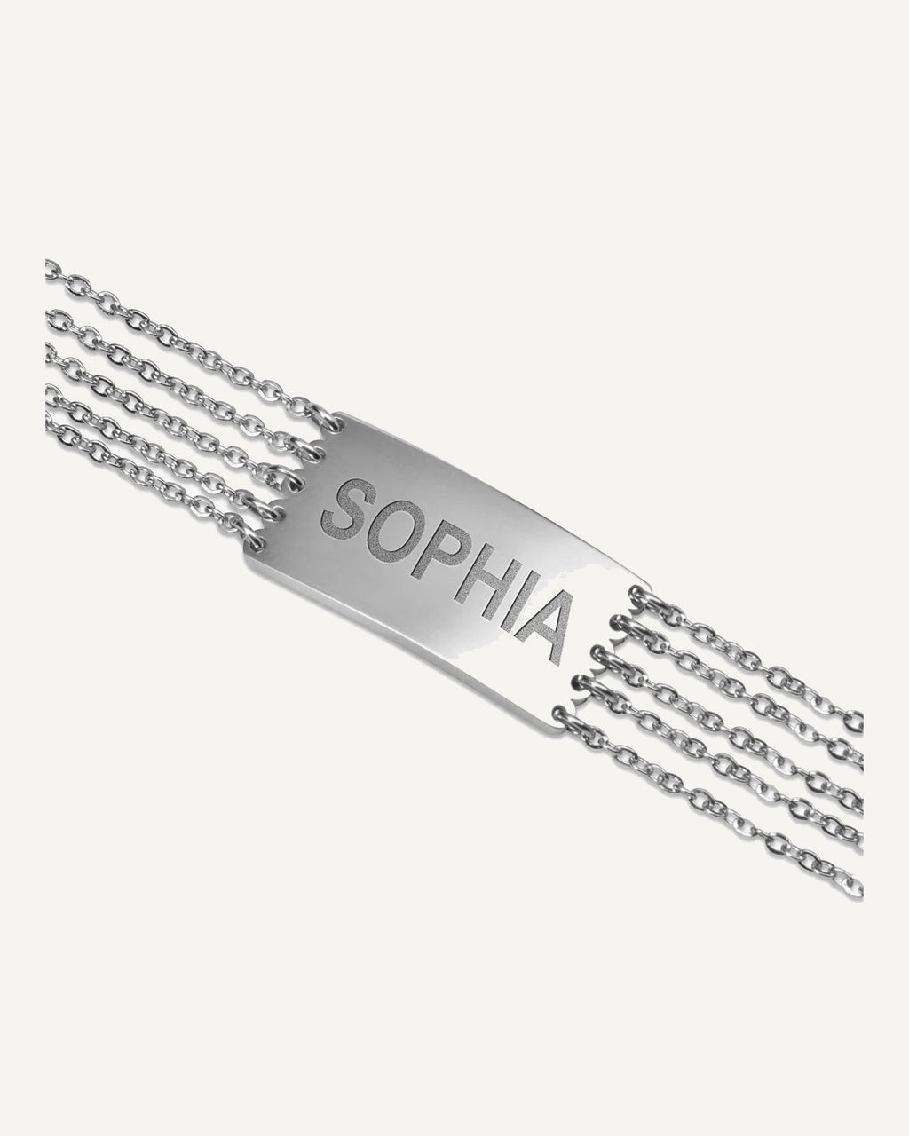 Custom Engraved Stainless Steel Women's Figaro Link ID Bracelet