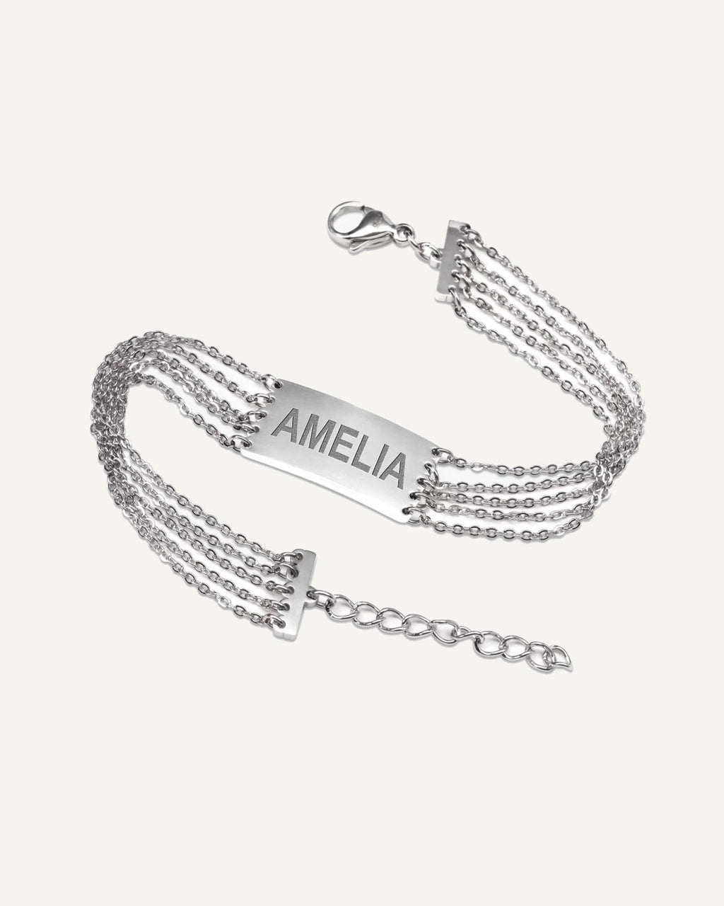 Custom Engraved Stainless Steel Women's Figaro Link ID Bracelet