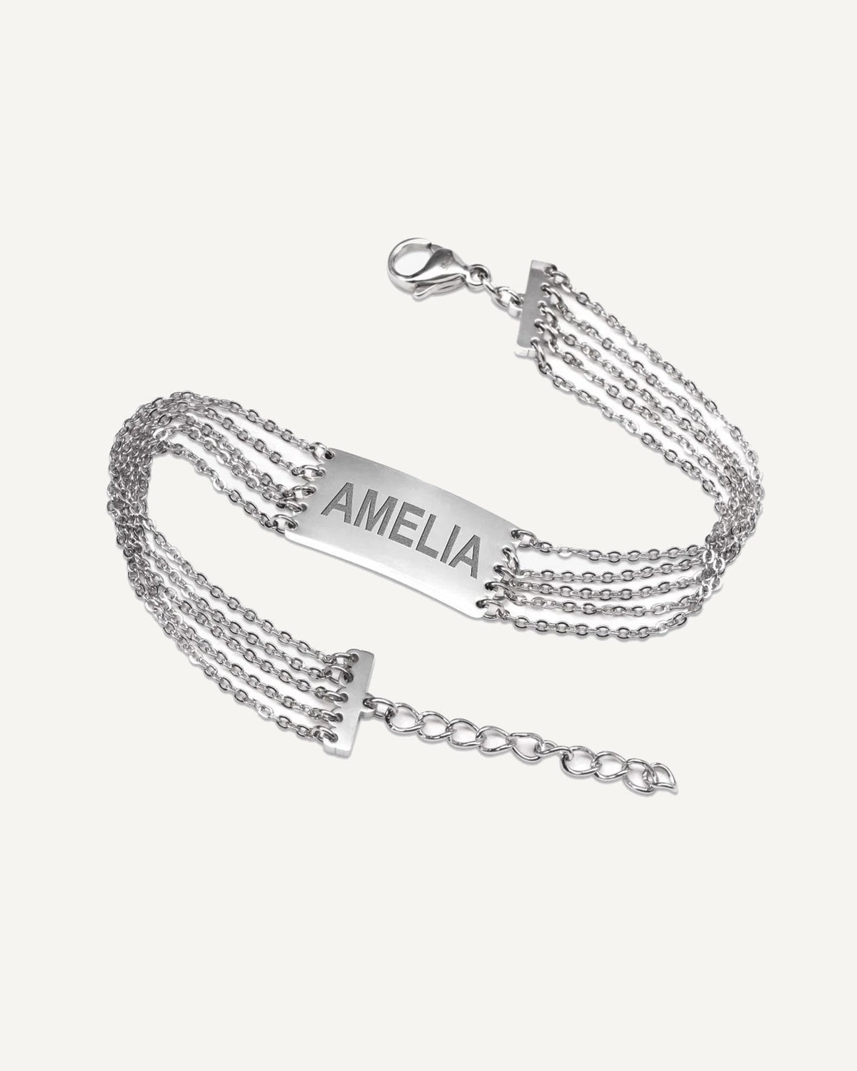 Custom Engraved Stainless Steel Women's Figaro Link ID Bracelet